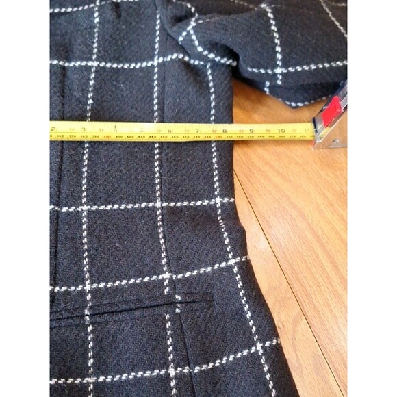 Vintage LAUREN Ralph Lauren Women's Wool Black N White Lined Blazer Size 16 - Picture 9 of 16